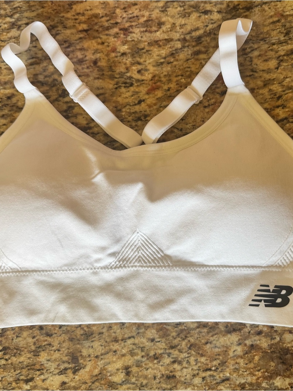 New Balance White Seamless Light Support Sports Bra